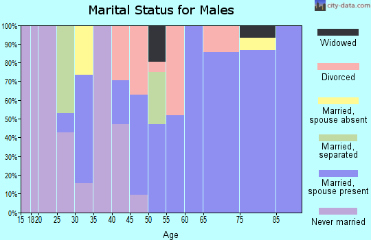 Zip code 72004 marital status for males