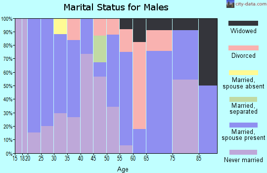 Zip code 72017 marital status for males