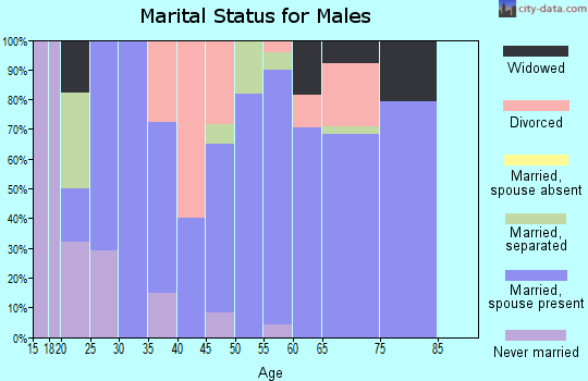 Zip code 72029 marital status for males
