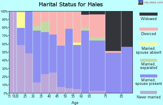 Zip code 72031 marital status for males