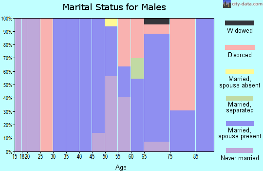 Zip code 72036 marital status for males