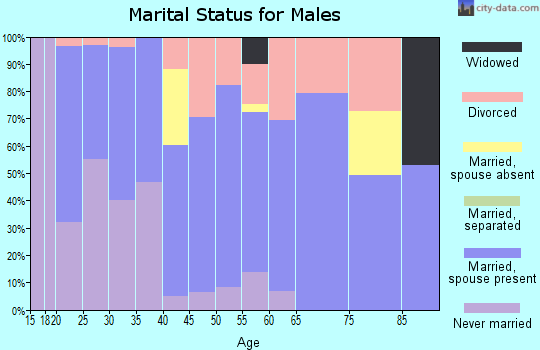Zip code 72039 marital status for males