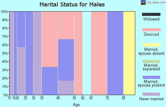 Zip code 72043 marital status for males