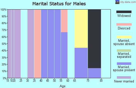 Zip code 72051 marital status for males
