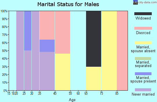 Zip code 72053 marital status for males