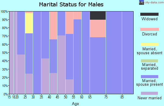 Zip code 72055 marital status for males