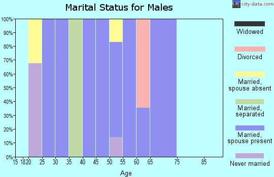 Zip code 72057 marital status for males