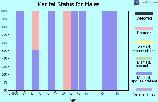Zip code 72061 marital status for males