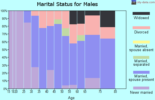 Zip code 72064 marital status for males