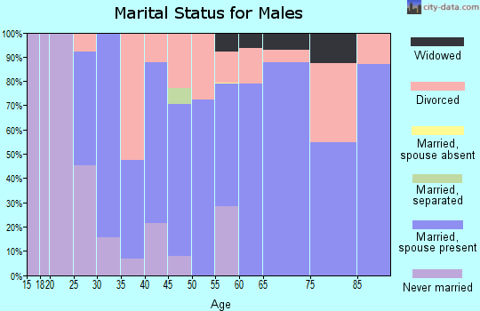 Zip code 72065 marital status for males