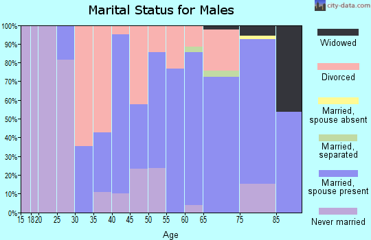 Zip code 72067 marital status for males