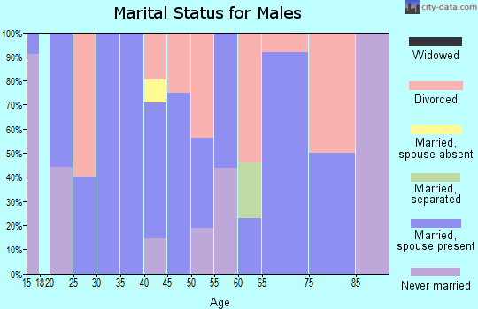 Zip code 72068 marital status for males