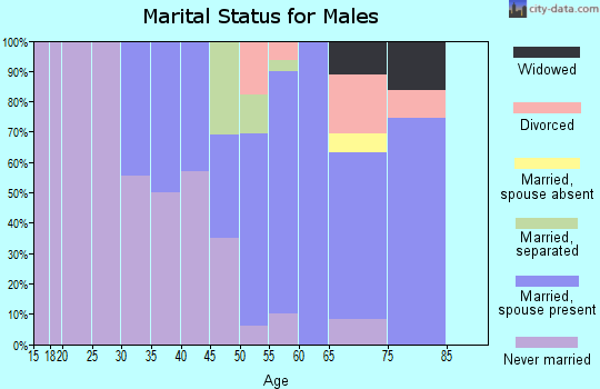 Zip code 72069 marital status for males