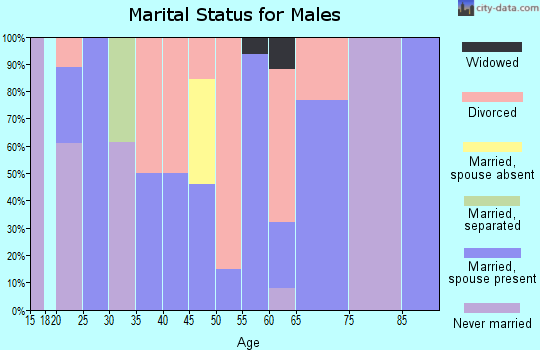 Zip code 72072 marital status for males