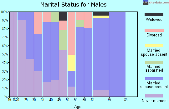 Zip code 72073 marital status for males