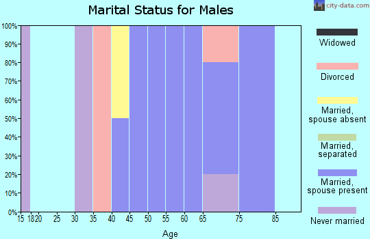 Zip code 72074 marital status for males