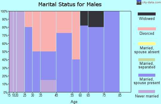 Zip code 72075 marital status for males