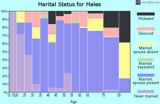 Zip code 72081 marital status for males