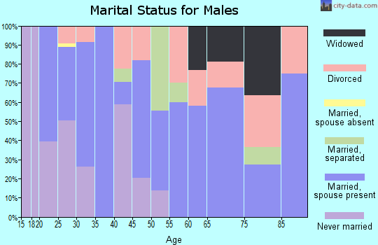 Zip code 72082 marital status for males