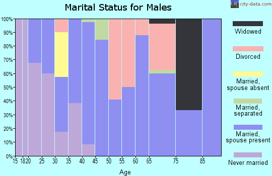 Zip code 72084 marital status for males