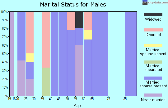 Zip code 72085 marital status for males