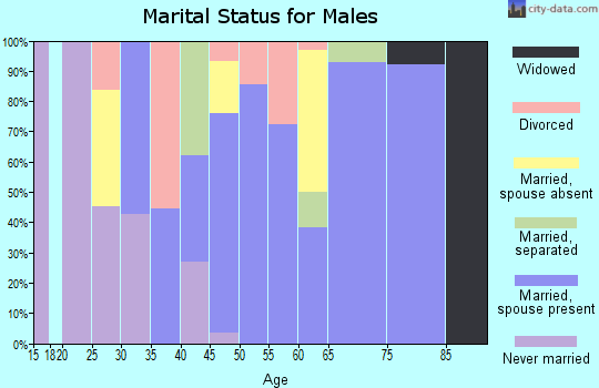 Zip code 72125 marital status for males