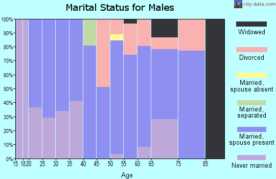 Zip code 72127 marital status for males