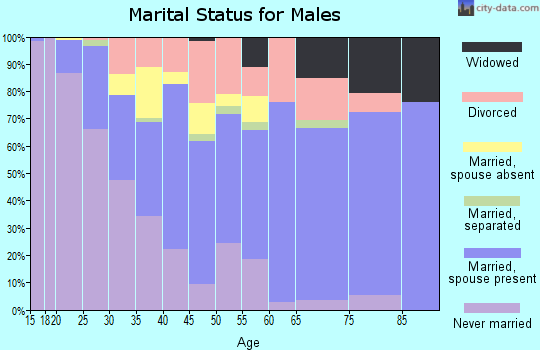 Zip code 72209 marital status for males