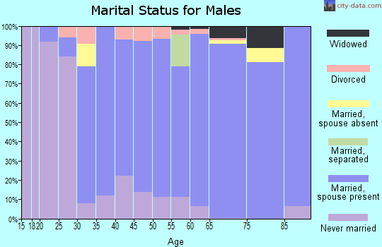 Zip code 72212 marital status for males