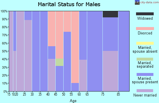 Zip code 72347 marital status for males