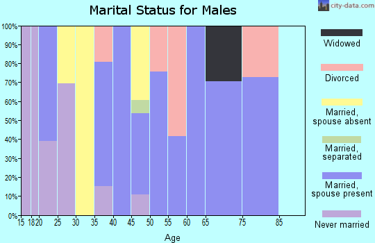 Zip code 72351 marital status for males