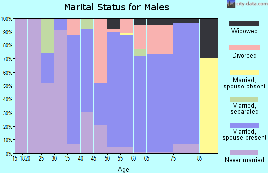 Zip code 72355 marital status for males