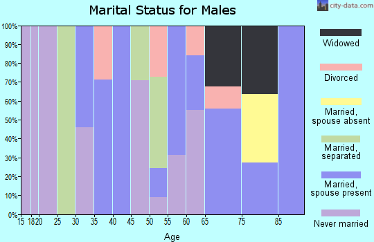 Zip code 72384 marital status for males