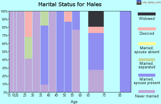 Zip code 72394 marital status for males