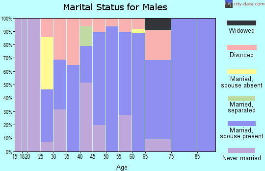 Zip code 72395 marital status for males