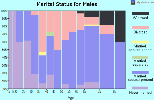 Zip code 72461 marital status for males