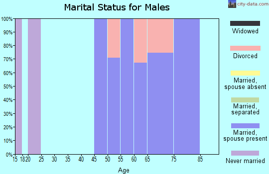 Zip code 72537 marital status for males