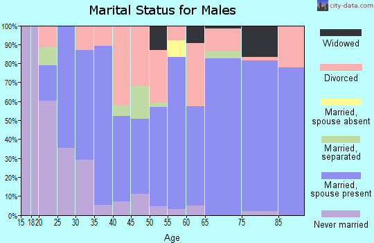 Zip code 72542 marital status for males