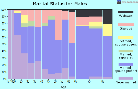 Zip code 72543 marital status for males