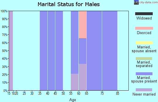 Zip code 72544 marital status for males