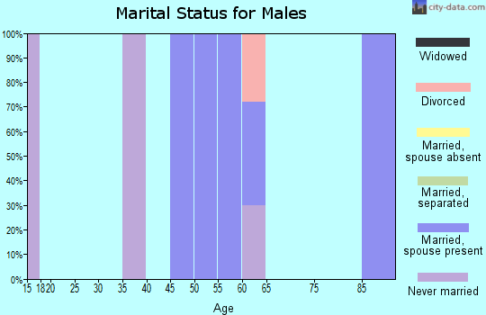Zip code 72569 marital status for males