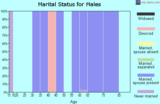 Zip code 72584 marital status for males