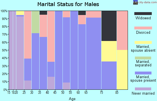 Zip code 72611 marital status for males