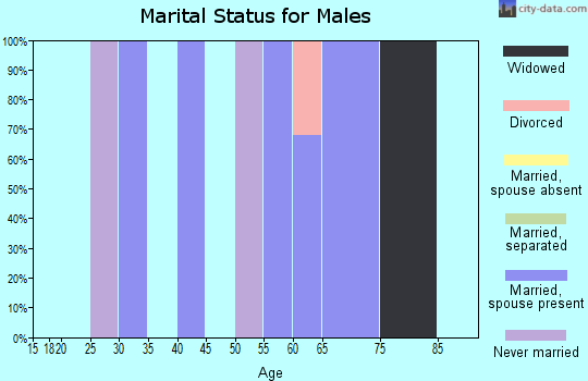 Zip code 72623 marital status for males