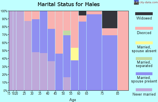 Zip code 72626 marital status for males