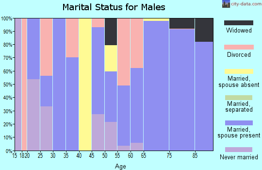Zip code 72631 marital status for males