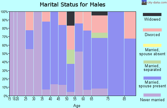 Zip code 72641 marital status for males