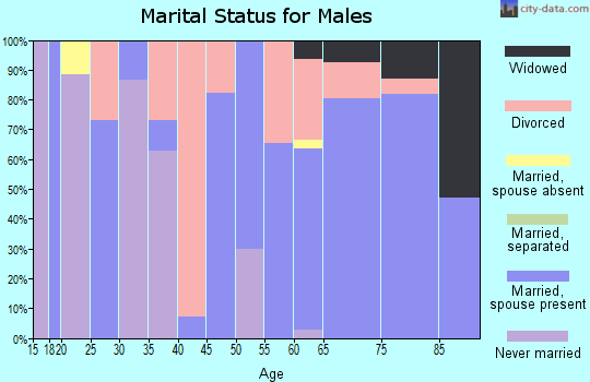 Zip code 72642 marital status for males