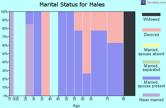 Zip code 72651 marital status for males