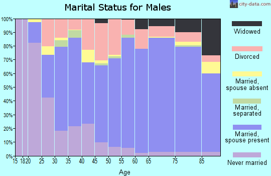 Zip code 72653 marital status for males